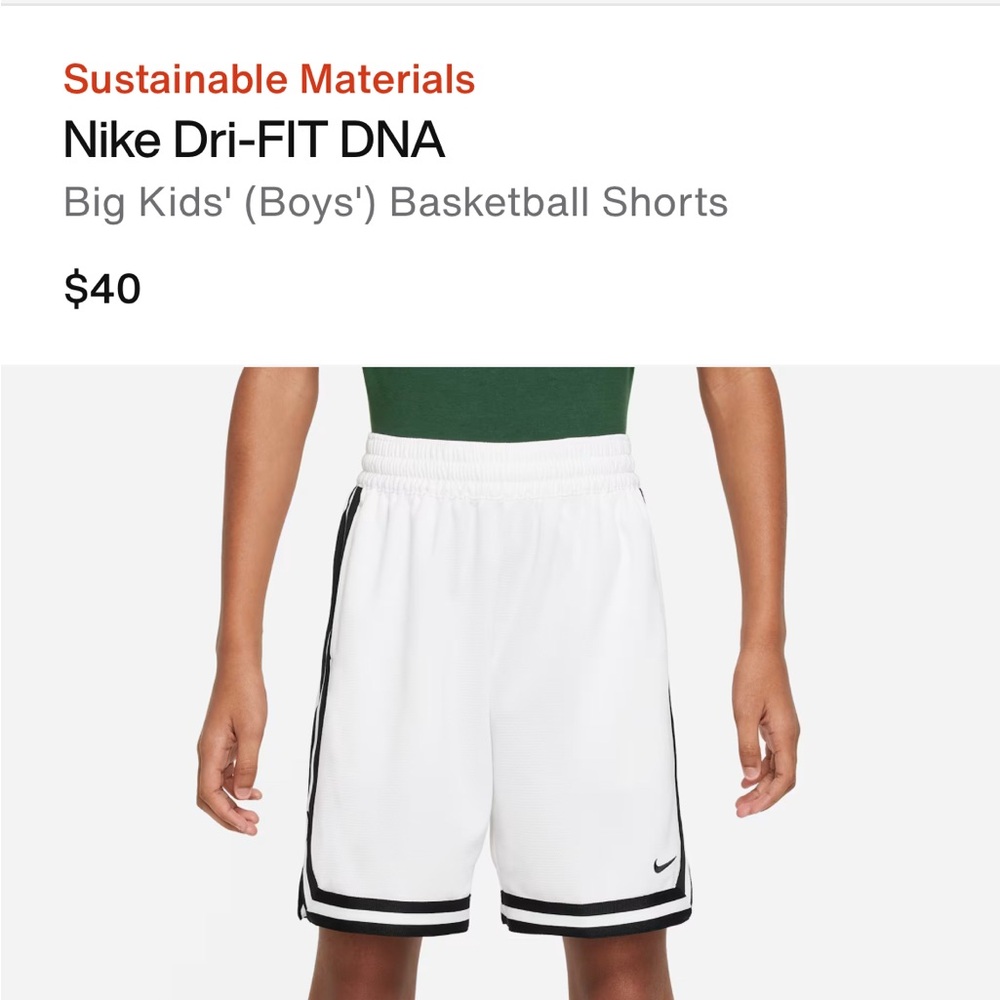 Nike Dri-Fit DNA basketball shorts (White Shorts with Black Stripes)